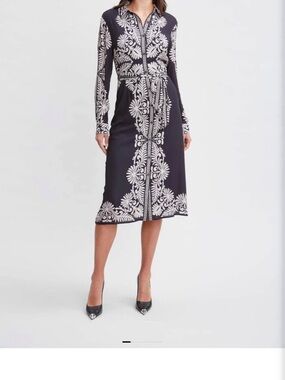 Elie Tahari long sleeve shirt dress